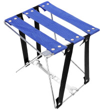 Sedile da campeggio portatile con struttura in metallo blu (1 pezzo)