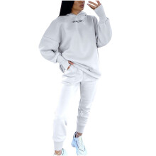 Women's Two Piece Outfits Matching Sets Crew Neck Hoodies Long Sleeve Solid Pullover Sweatshirt Tops and Wide Leg Pants Tracksuit Lounge Sets