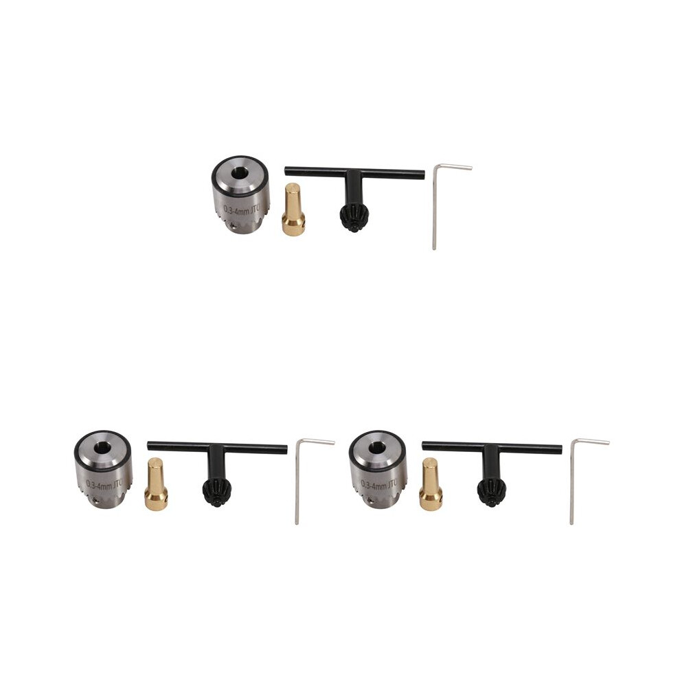 3X Hot Electric Drill Grinding Drill Chuck Key Keyless Drill Chucks 0.3-4Mm Capacity Range 3.17Mm Shaft Connecting Rod 6031710334387