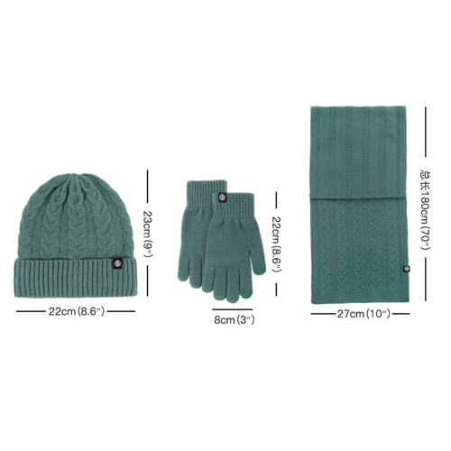 Strickset, 3-teilig: Mütze, Schal, Handschuhe für Erwachsene 2