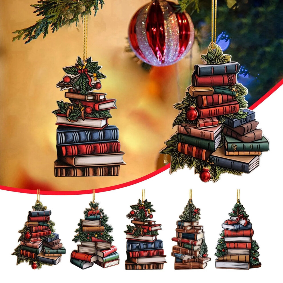 Christmas Tree Book Acrylic Pendant For Car Mirror 1Pc 946140982243