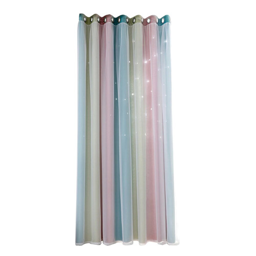 Meiiso Star Curtains for Kids Blue Double Layer 1 Panel 1