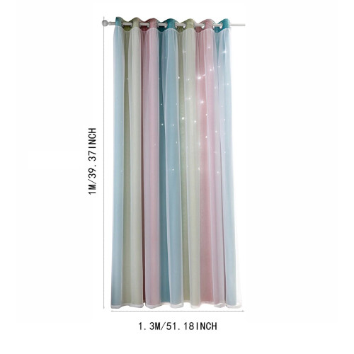 Meiiso Star Curtains for Kids Blue Double Layer 1 Panel 2