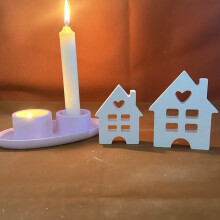 Silicone House Candle Mould with Window, 1 Piece
