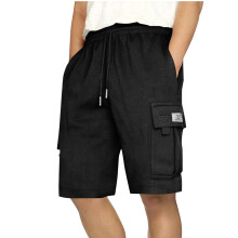 Casual sportshorts voor heren met trekkoord in de taille, effen kleur, maat S-2XL