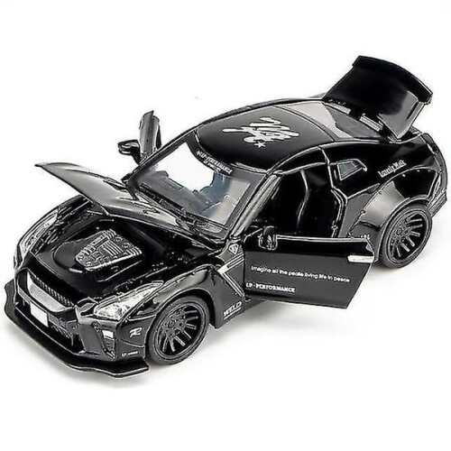 1: 32Nissan GTR R35Αυτοκίνητο παιχνίδι από χυτό μέταλλο (μαύρο)