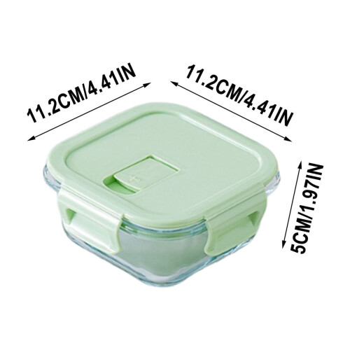 Square Glass Food Storage Container with Airtight Lid 320ml 2