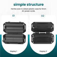 6 pezzi Filtri di Ferrite nero 5 millimetri Dia