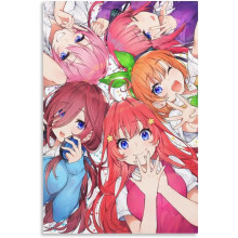 Póstaer Anime AEFER The Quintessential Quintuplets Péintéireacht Mhaisiúil Canbhás Ealaín Balla Póstaeir Seomra Maireachtála Bronntanais