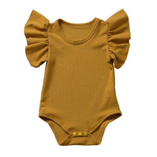 Babybody i bomull med volang