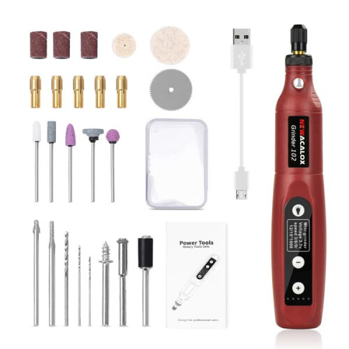 Mini rotary tool with 5 speed settings and LED light