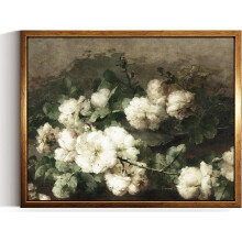 Tableau sur toile vintage représentant un champ de fleurs sauvages, 25 x 20 cm