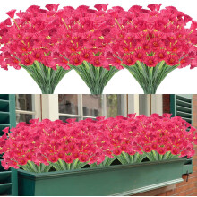 Césped artificial, 12 paquetes, césped sintético para exteriores resistente a los rayos UV, plantas de plástico sintético que no se decoloran,