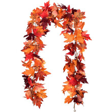 Maple Leaf Garland Artificial Autumn Foliage 2 Pack