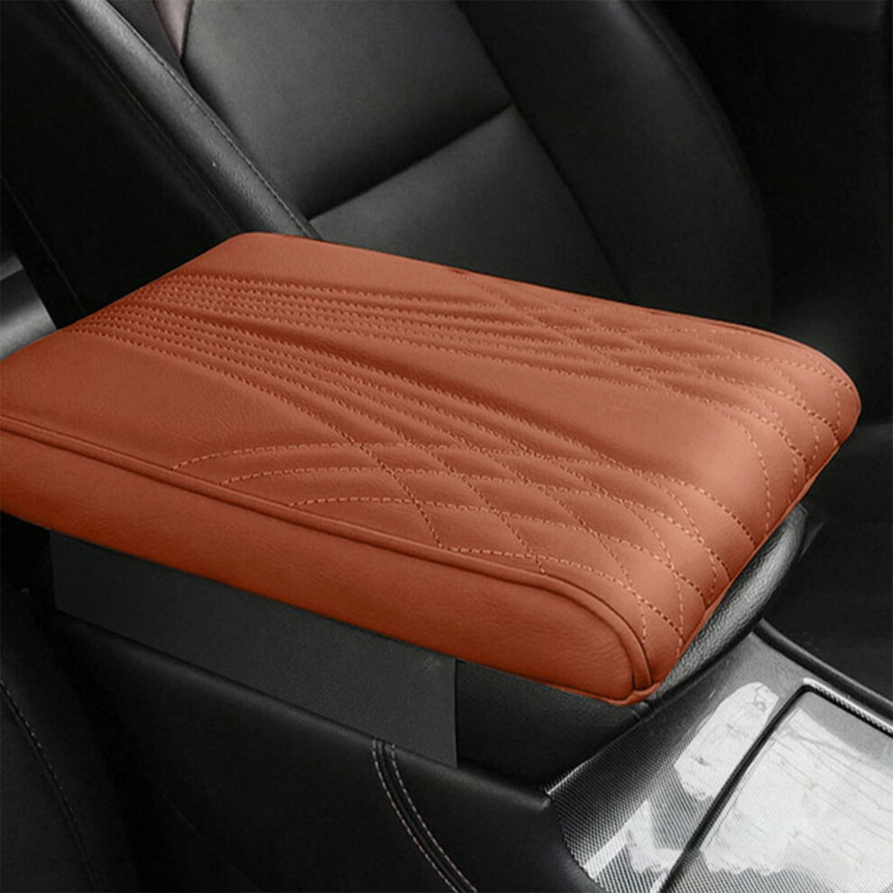 Leather Car Armrest Box Cover With Memory Foam For Suv Truck 946140988047