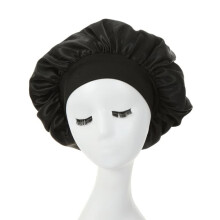 Satin Sleeping Cap Hair Protection One Size Black