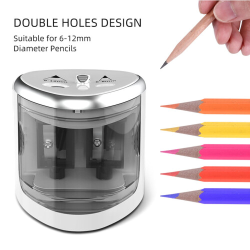 Jacenvly Electric Pencil Sharpener 6–12mm