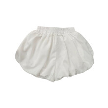 Mädchen-Sommershorts, einfarbig, bequem, weiß, 5-6 Jahre