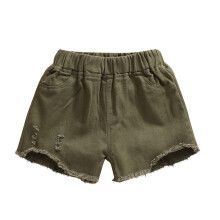 Mädchen-Jeansshorts, olivgrün, Größe 4 Jahre