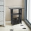 Antqov Nightstand Black Storage Side Table 18" Wide 6