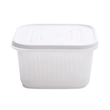 Drain Fresh Box, Køleskabsboks til Friskholdelse, Frugt- og Grøntsagsskuffe, Forseglet Opbevaringsbeholder med Låg, Køkkenopbevaring, Hvid