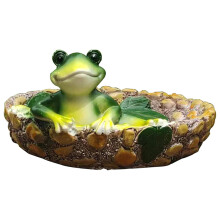 Resin Hedgehog Bird Bath Outdoor Garden Decor 1 pc