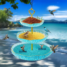 Napenergiával működő függő kolibri etető és fürdő
