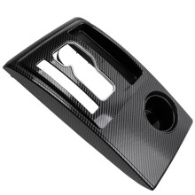 58822-AD010 Center Console Shifter Bezel Gear Shift Panel Cover Cup Holder Trim for Tacoma 2005-2015 Carbon Fiber