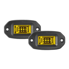 2 Lámparas de Trabajo LED de 20 W, 12 V y 24 V, Luz Amarilla, para Conducción Todoterreno, SUV y ATV.