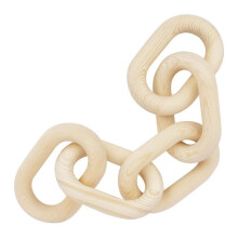 Wood Chain Decor Hand Carved Pine Wood 5 Link