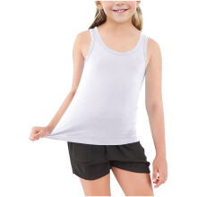 Piger Tanktop Blød Ærmeløs Camisole Hvid 8 År
