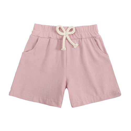 Short d'été rose en coton doux pour petites filles (2 ans)