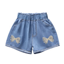 Mädchen-Jeansshorts, blau, mit aufgedruckten Taschen, 8-9 Jahre