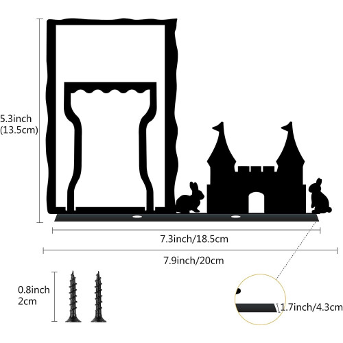 Μεταλλική κάθετη κορνίζα φωτογραφιών Castle Rabbit 3x5, συμβατή με το Bunny Black Vintage 1