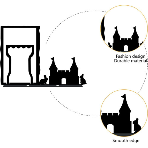 Μεταλλική κάθετη κορνίζα φωτογραφιών Castle Rabbit 3x5, συμβατή με το Bunny Black Vintage 2
