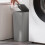 QTBIUQ Bathroom Trash Can with Popup Lid Gray Rectangle 7