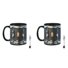 2X 11OZ Tazza da Tamburo Vintage Nera Tazza da Caffè Divertente Tazza da Tè Tazza da Caffè ...