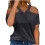 Lässiges Kurzarm-Top mit Cut-Out-Schultern für Damen 1