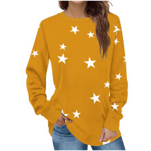 Blusa túnica informal de manga larga con cuello redondo para mujer
