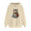 Beige langermet hettegenser med snøring til dame 1