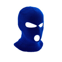 Skimasker koningsblauw, volledig gezichtsmasker met drie ventilatiegaten.