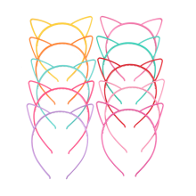 TELOLY serre-têtes oreilles de chat multicolores, lot de 10