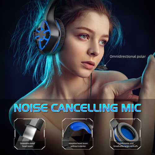 Kiplyki gaming headset over-ear with noise-cancelling mic 1