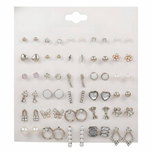 DESIGNICE oorbellen set met strass steentjes, 30 paar