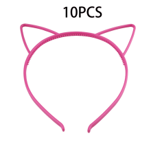 Bandeaux pour cheveux oreilles de chat rose rouge (10 pièces)