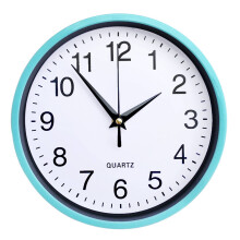 Horloge murale DESIGNICE silencieuse 8 pouces en métal bleu clair