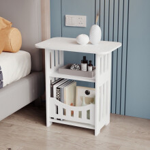 Narrow 3-Tier Side Table with Display Shelf