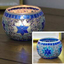 Porte-bougies en verre coloré pour bougies chauffe-plat (6 pièces)