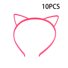 Haarbanden met kattenoortjes voor meisjes, rood, 10 stuks