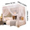 Moustiquaire de lit simple, ouverture latérale, maille polyester 3